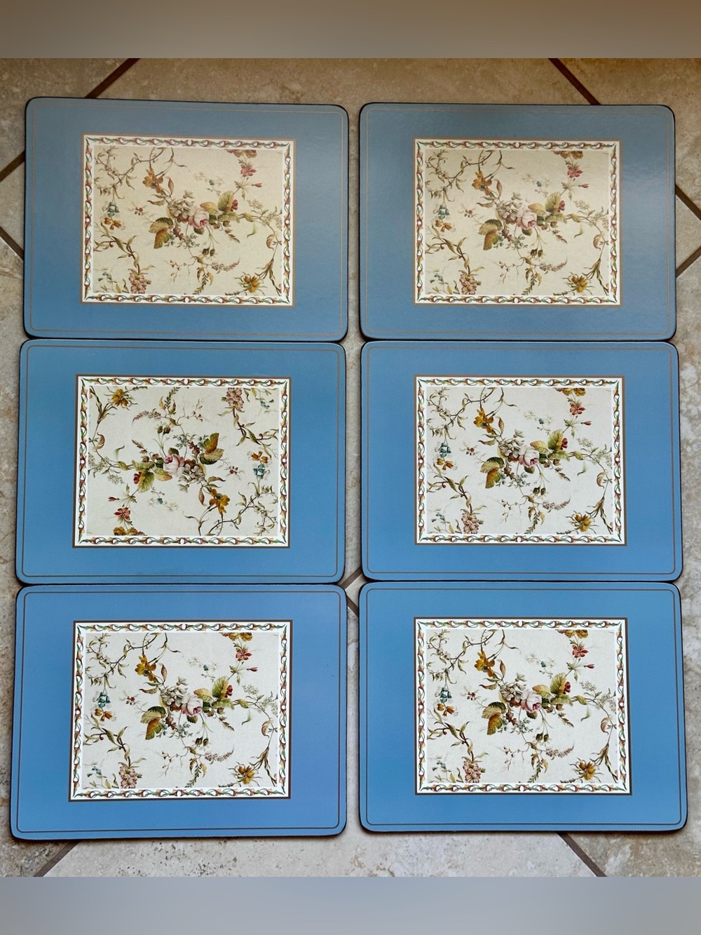 Vintage Pimpernel Cork Back Placemats (Set 6) in Original Box Made in England